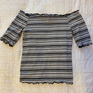 Striped off-the-shoulder top